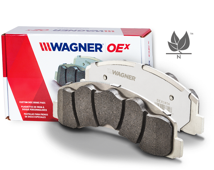product front view of Wagner OEx brake pads product front view of OEx brake pads by Wagner